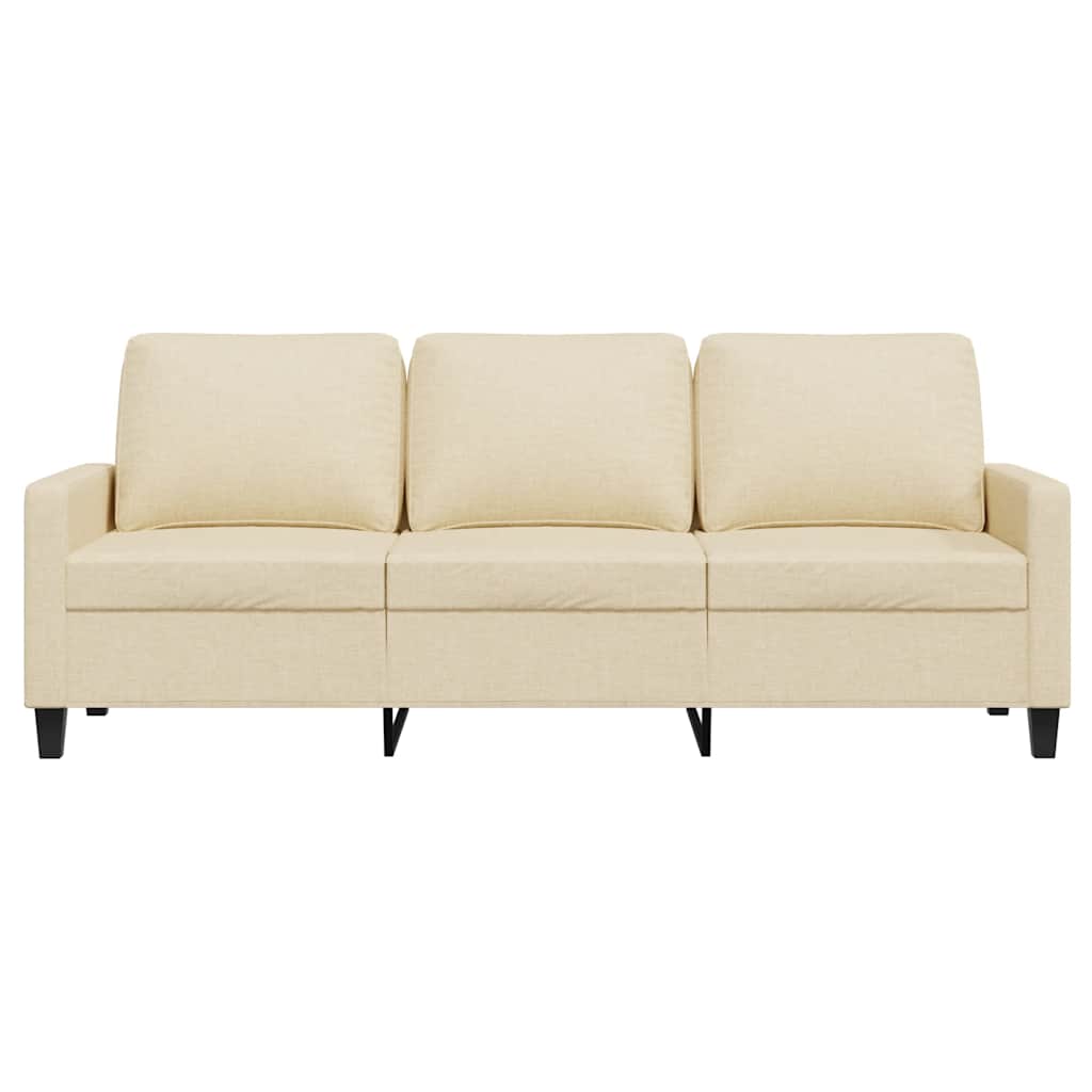 Vidaxl 3-Seater Sofa, Cream, 180 Cm, Upholstered In Fabric