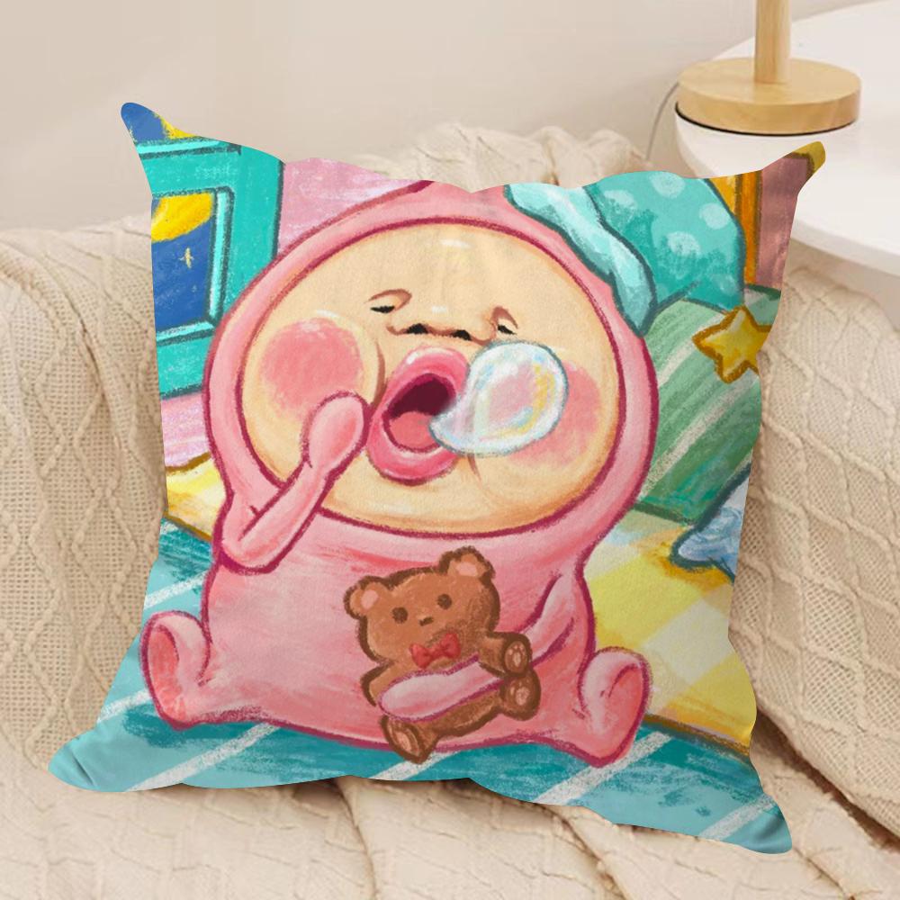 Cartoon Peach Print Cushion Cover, All-Season Universal & Removable Washable, Home Sofa Pillowcase