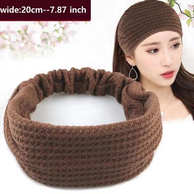 Gestrickte breite Stirnbänder einfarbig Haarreif koreanischer Stil Spitze Haarbänder rutschfeste Kopfbedeckung Mädchen breite Seite Kopfwickel Geschenke