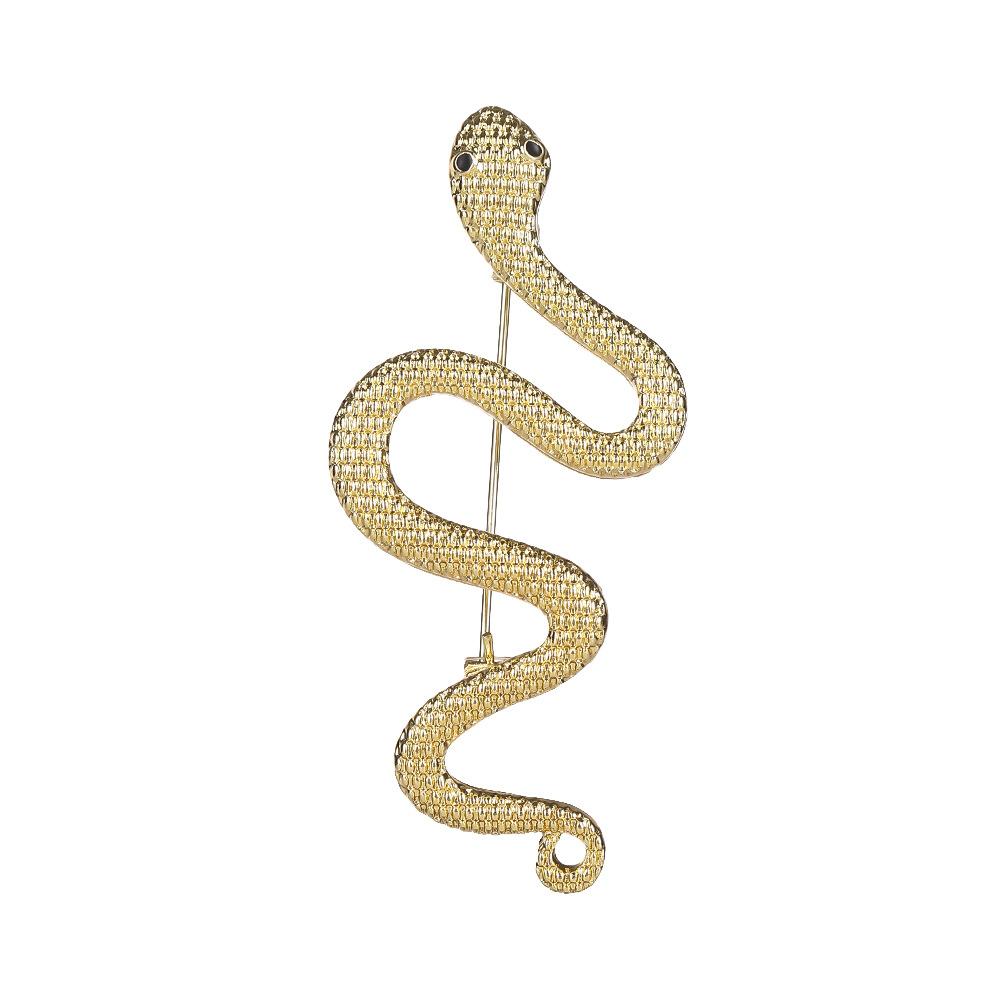 LATS Unique Design Silver Snake Brooches for Women Men Unisex Full of Rhinestone Snake Animal Pins Badge Jewelry