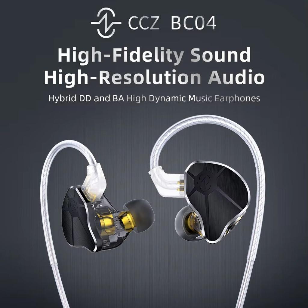CCZ BC04 1DD+1BA Hybrid IEM Headphones CNC Metal Cover 5N OFC Silver-Plated Cable 2PIN-Z HiFi Earphones for Musicians Gaming 2