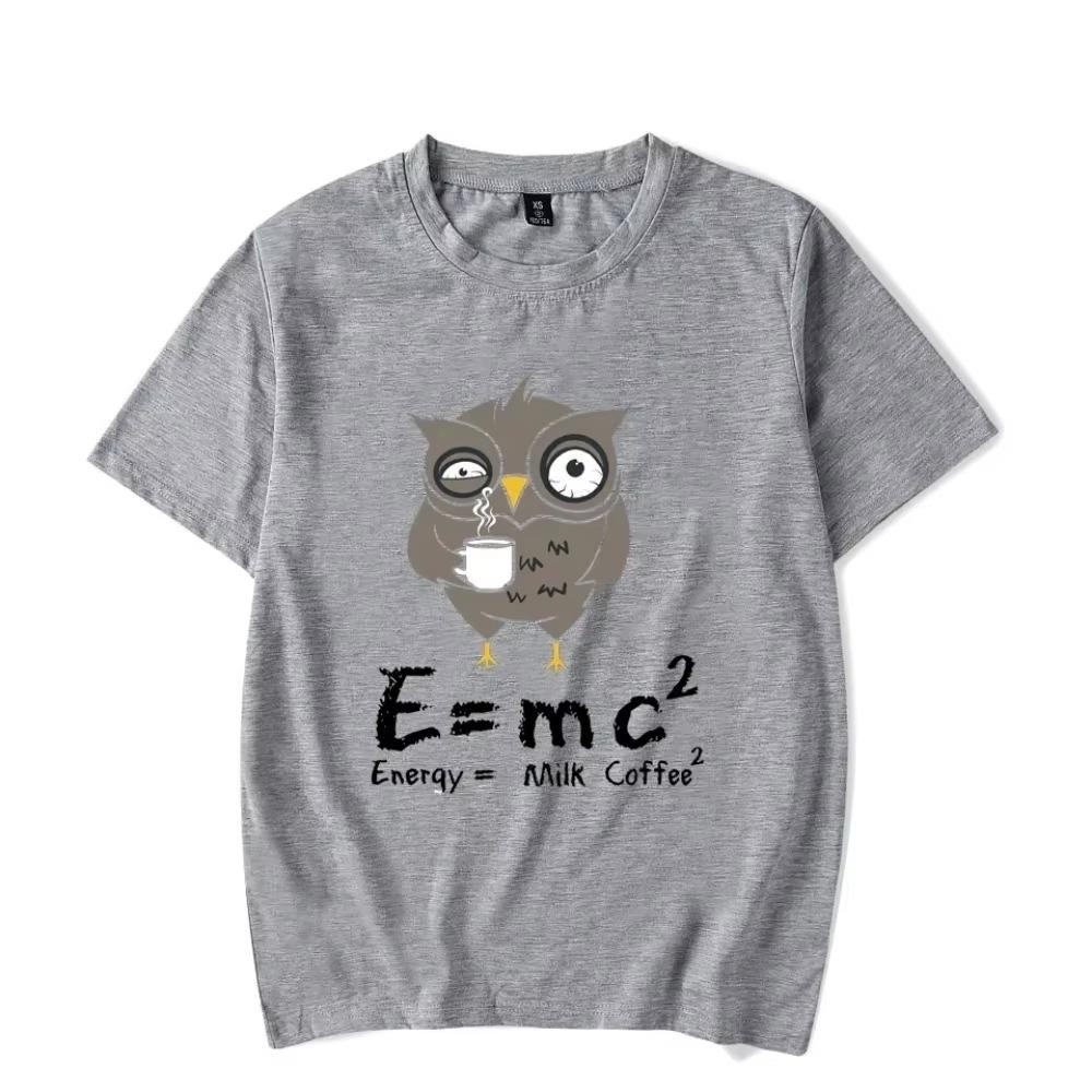 Summer Men's T-shirt E MC2 Energy Milk Coffee Pattern Shirts Street Fashion Style Short-sleeve T-shirts Male Top Clothes Tees