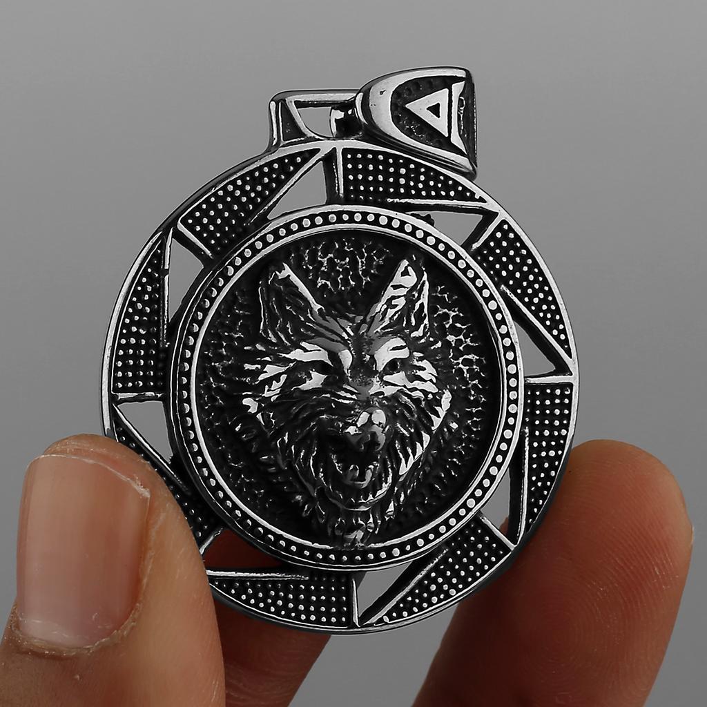 Tytanowa stal nierdzewna słowiański Kolovrat Veles Symbol klamra wisiorek Viking wilk Amulet mężczyźni kobiety biżuteria Amulet naszyjnik