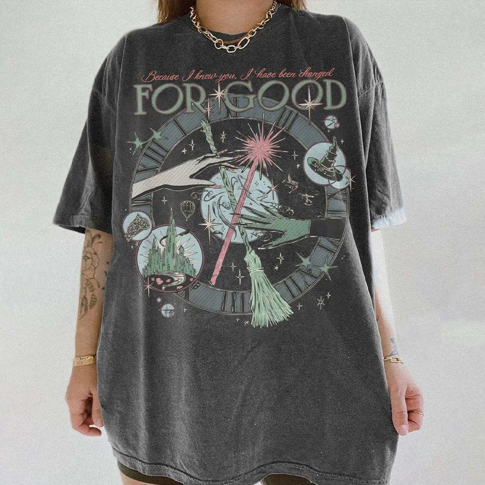 Vintage Change For Good Shirt Because I Knew You Wizard Defying Gravity Tee Dark Academia Bookish Unisex Y2K Shirt Streetwear S
