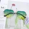 Vintage Gradient Heart Shaped Sun Glasses Alloy Frame For Ladies For Gents Glasses Designer Stylish Eye Glasses UV400 Shades Safety Glasses