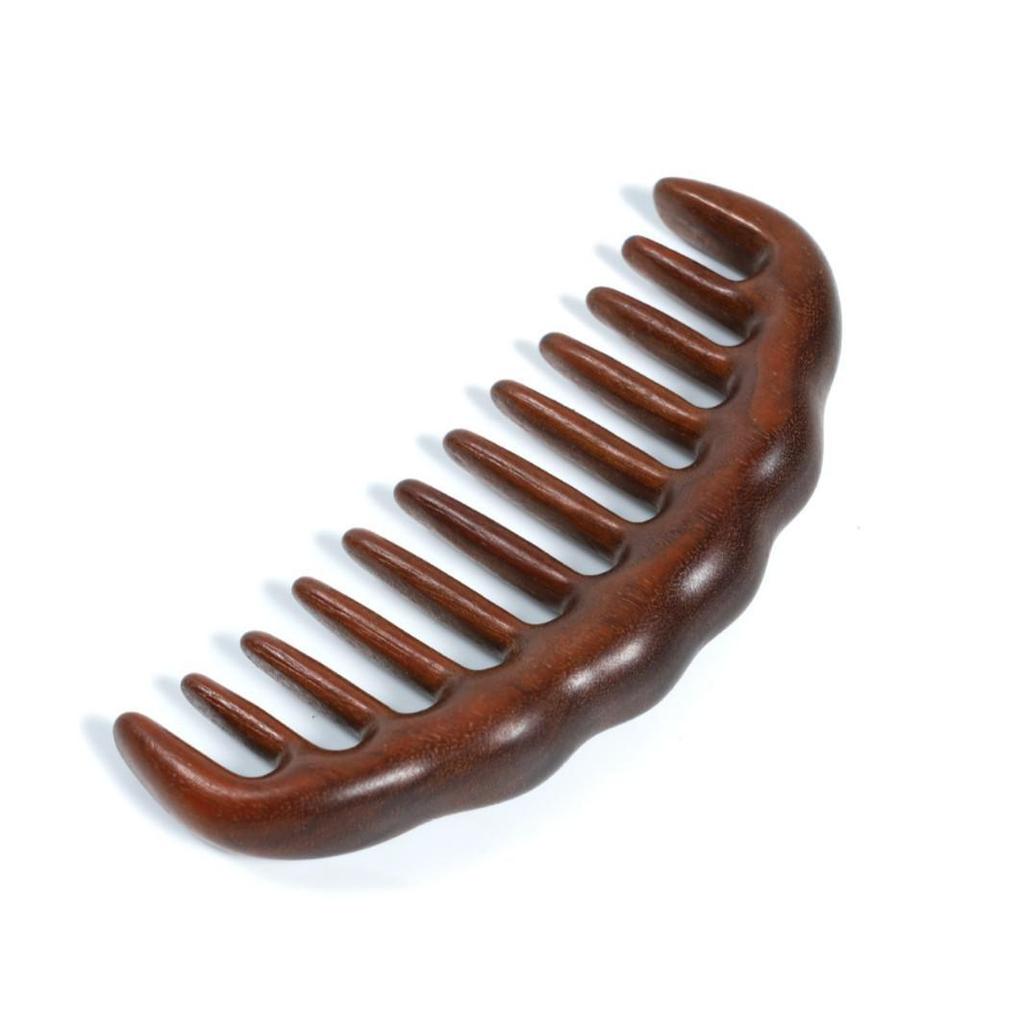 Unpainted Golden Sandalwood Multi-Tooth Scalp Massage Comb - Portable and Fine-Tooth Meridian Smoothing Comb