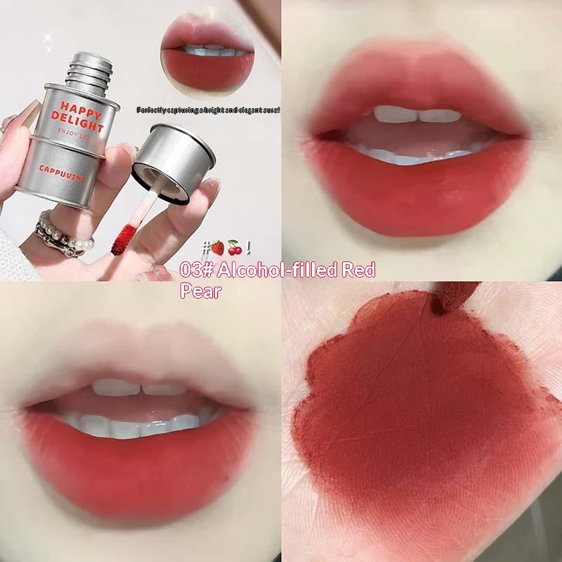 Cappuvini Metallische Tube Samt Lippenmousse - Nicht austrocknendes mattes Nude Langanhaltender flüssiger Lippenstift Erschwinglicher Samt Lippenstift