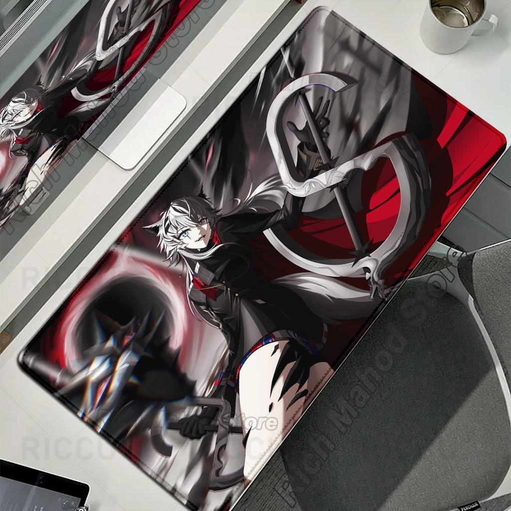 Arknights Mauspade Anime Mädchen Lappland Mauspade Gamer Große Schreibtischunterlage Mit Verriegeltem Rand XXL Gaming Teppich PC Tastatur Zubehör