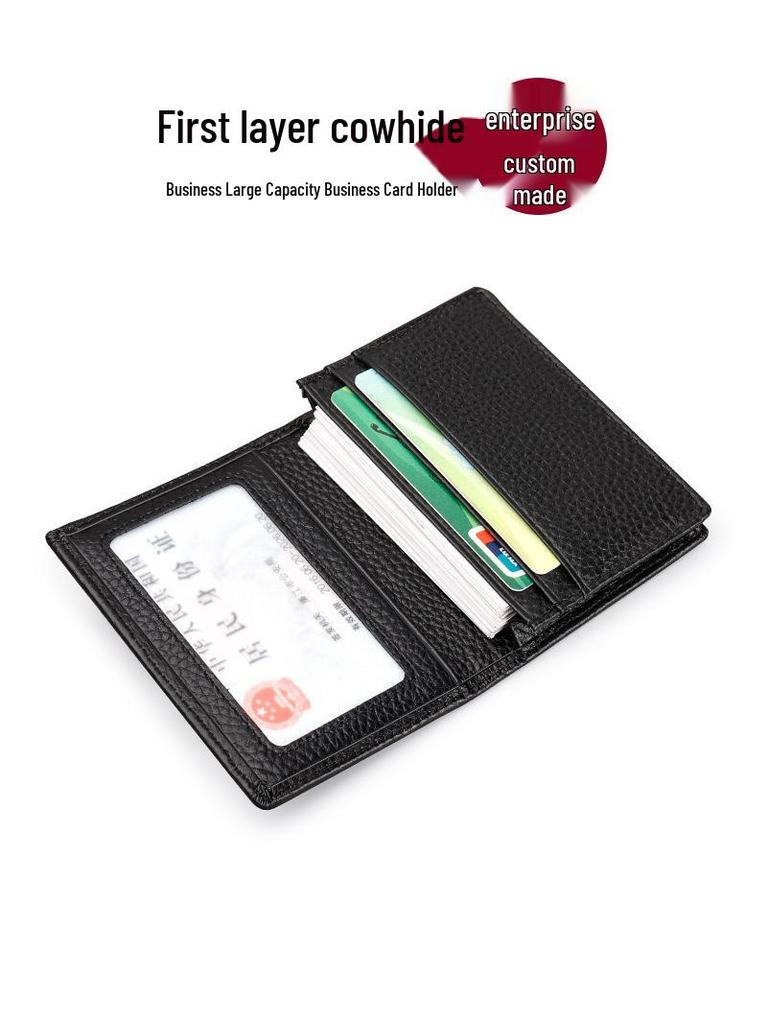 Genuine Leather Multi-Function Card Holder with Photo Slot