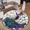 1PC peacock feathers Office Round Area Rug, Under Office Chairs Bedroom Living Room Home Decor, Carpet for Office -1110115