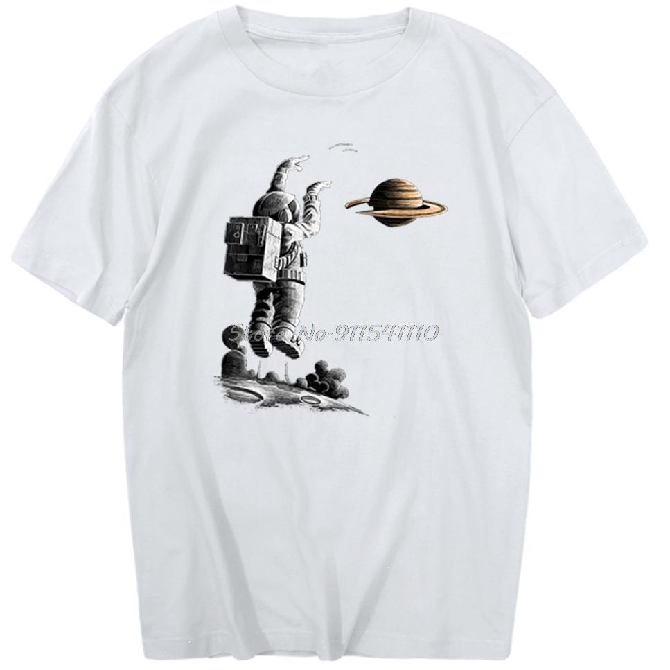 Astronaut Hrající Basketbal ve Vesmíru Pánské Letní Ležérní Pánské Oblečení Retro Trička s Krátkým Rukávem Vzor Hip Hop Top