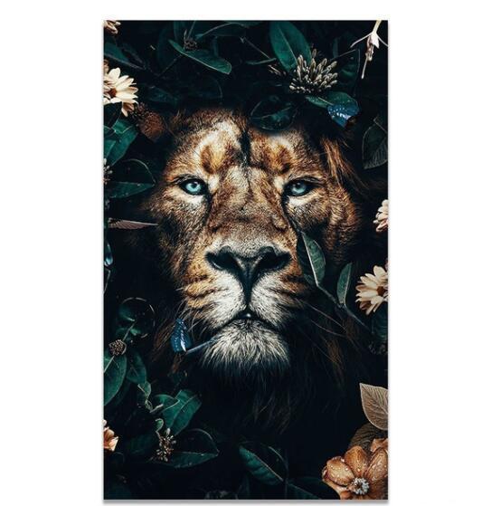 

Скандинавский цветок, животное, тигр, лев, зебра, постер и принт, настенная роспись для гостиной, холст, современная классическая декоративная живопись 30x45cm