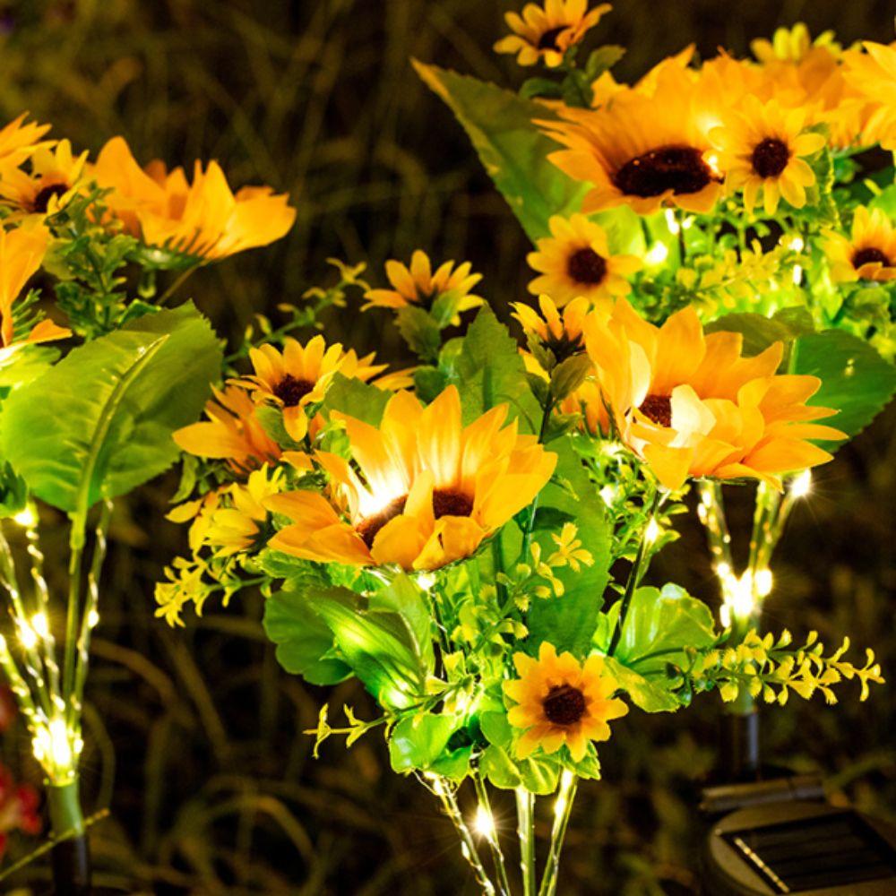 Colorful Design Solar Lawn Lamp Sunflower Shape Landscape Lighting Solar Light  Wedding Decor