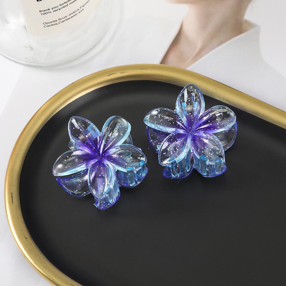 

AWAYTR 2 шт. Гавайские заколки для волос Пластиковые заколки для волос с цветком Краб для женщин Девушек Подарок Аксессуары для волос Головные уборы