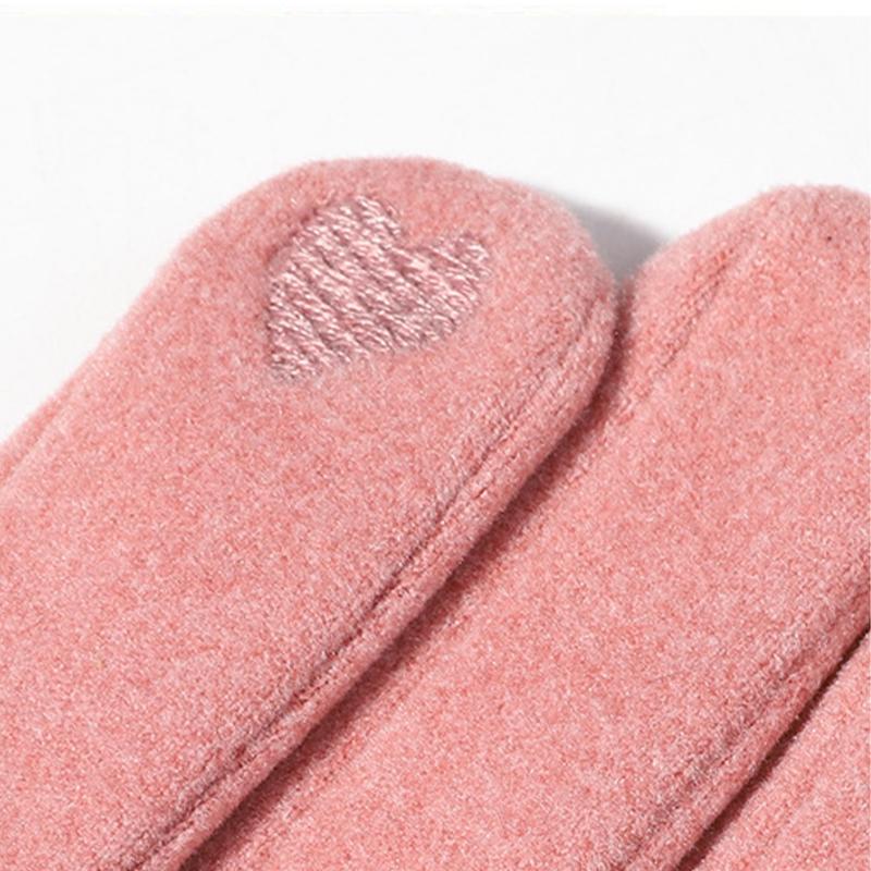 Damskie ciepłe rękawiczki z aksamitnymi, wiatroszczelnymi i antypoślizgowymi rękawiczkami do jazdy na świeżym powietrzu z ekranem dotykowym