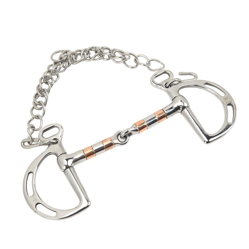 Durable Horse Snaffle Bit Copper Stainless Steel Horse Bit Sturdy Horse Mouth Bit Horse Training