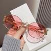 Occhiali da Sole Rotondi in Metallo Retro Con Protezione Uv400 Per un Look alla Moda all'Aperto