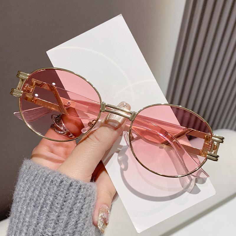 Occhiali da Sole Rotondi in Metallo Retro Con Protezione Uv400 Per un Look alla Moda all'Aperto