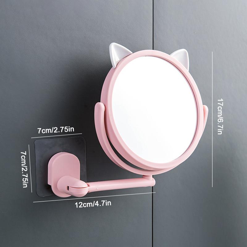 Wall Mounted Foldable Extending Arm Bathroom Mirror With Swivel Suction For Cosmetic Makeup No Drill Required