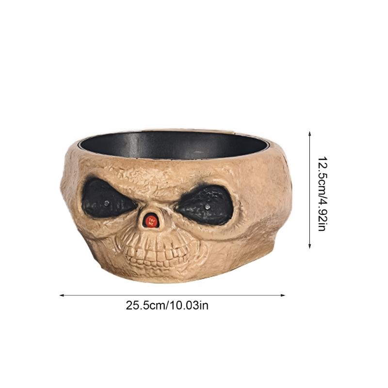 Halloween Candy Bowl Set with Eerie Eye Electric Skull Fruit Bowl Home Ornament