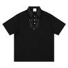 Comércio exterior transfronteiriço americano retrô bordado de manga curta POLO T-shirt masculina solta moderna moda de rua casual top