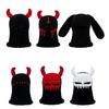 Chapéu Inovador com Chifres para Adulto Balaclava Tecida à Mão Chapéus para Atividades ao Ar Livre para Esqui Chapéu Máscara de Tricô Adereços de Halloween