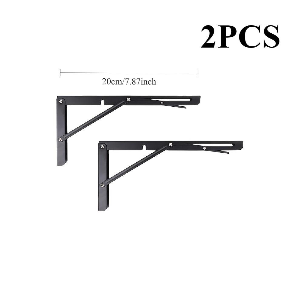 

Двухсекционный железный складной кронштейн-тренога, кронштейн с двойным складным шарниром для настенного крепления, настольные стеллажи для хранения и демонстрации - с предварительно просверленными отверстиями 8 inches