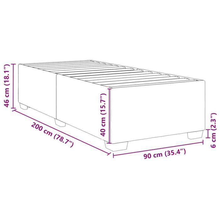 VidaXL Cadre de lit Taupe 90x200 cm Tissu, sommier, cadre de lit plateforme, cadre de lit rembourré, meuble de chambre à 3284447