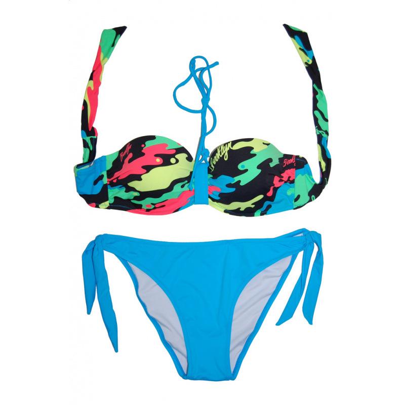 Женский трехсекционный бикини в корейском стиле Hanligu - Умный+Сексуальный, Новый синий купальник Medium синий