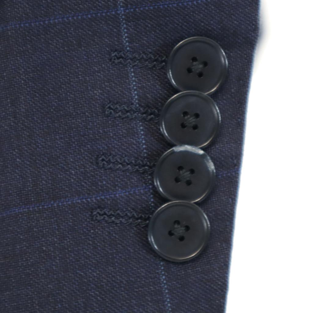 SHIPS Window pen check Loro Piana fabric tailored jacket 46 Navy Men's Used