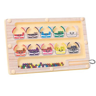 New Toddler Montessori Toys 2 In 1 ABS Magnetic Color & Number Maze with Drawing Board Color Sorting Counting Matching Toy