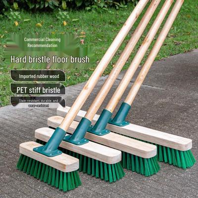 Brosse à récurer le sol à long manche avec poils durs pour salle de bain, toilettes, ciment, tapis, nettoyage de la mousse, et fonction raclette