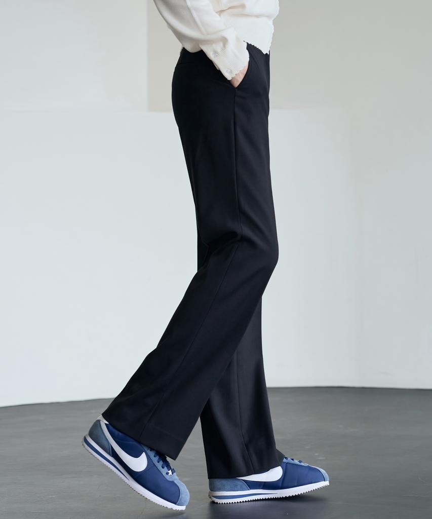 Deuloupisumeon Comfy Wool Straight Slacks [Charcoal]
