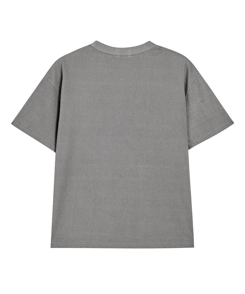 Akesi Crude Pig-Dyed Crop Short Sleeve Tee_Vintage Grey