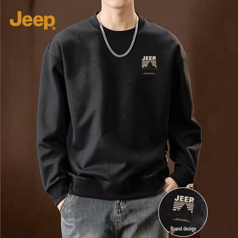 Jeep Men's Winter Heavyweight Fleece Crewneck Sweatshirt