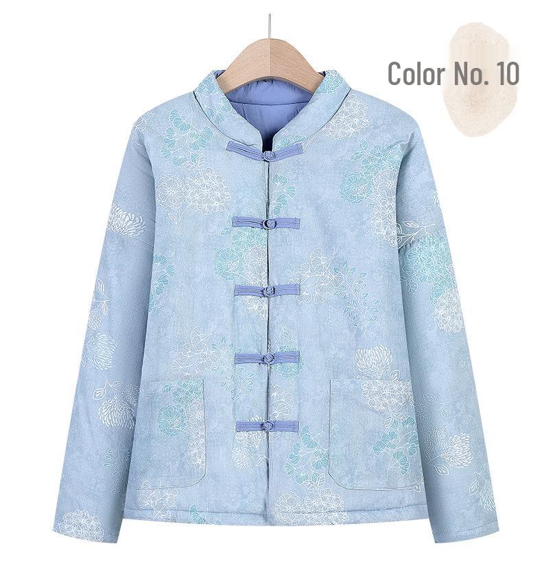 Women's Winter Thickened Warm Cotton Padded Jacket - Chinese Style Loose Outerwear for Middle-Aged and Elderly