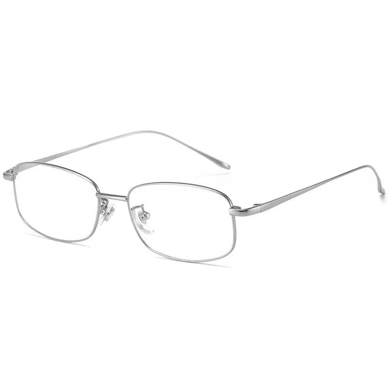 

Gold Silk Small Square Eyeglasses Frames Exquisite Luxury Business Lightweight Comfortable Decorative Glasses Without Lenses срібний