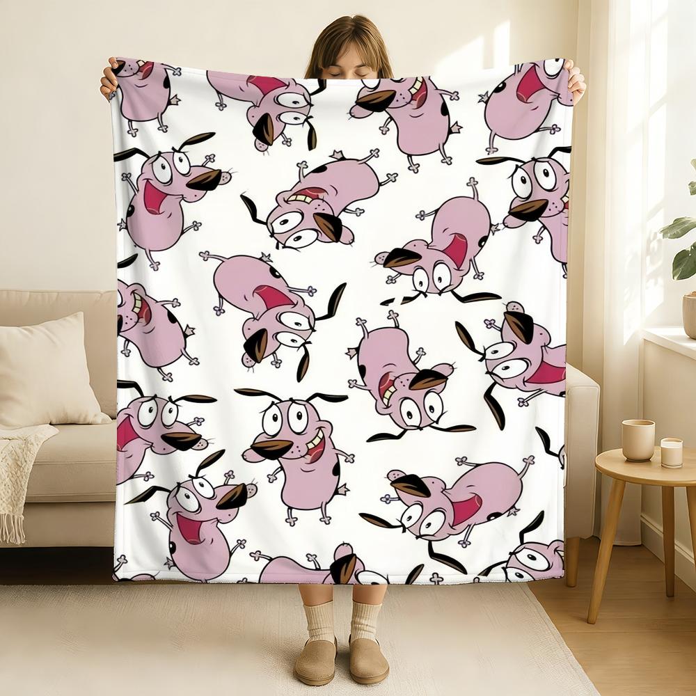 Coperta Cartoon C-Courage the C-Cowardly D-Dog Morbida e Delicata sulla Pelle per Divano Letto Pisolino Copriletto Piumone per Tutte le Stagioni