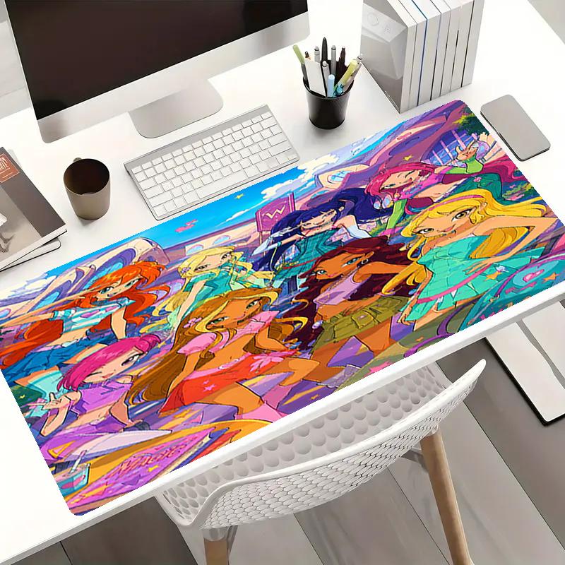 Winx Club Theme Mouse Pad, Non Slip Rubber Base, Multifunctional Office & Home Decor, Perfect for Workspace Personalization.