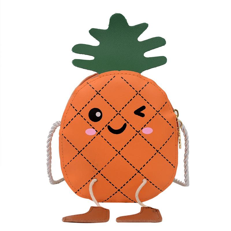 

New cute pineapple children s bag little girl messenger bag fashion cartoon shoulder bag baby accessories change bag оранжевый