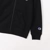 [Champion] Kids' Long-Sleeve Sweatshirt, 100% Cotton, USA, One-Point Logo, Zip Stand Sweatshirt, Basic, CK-Y003, Black, Size 160