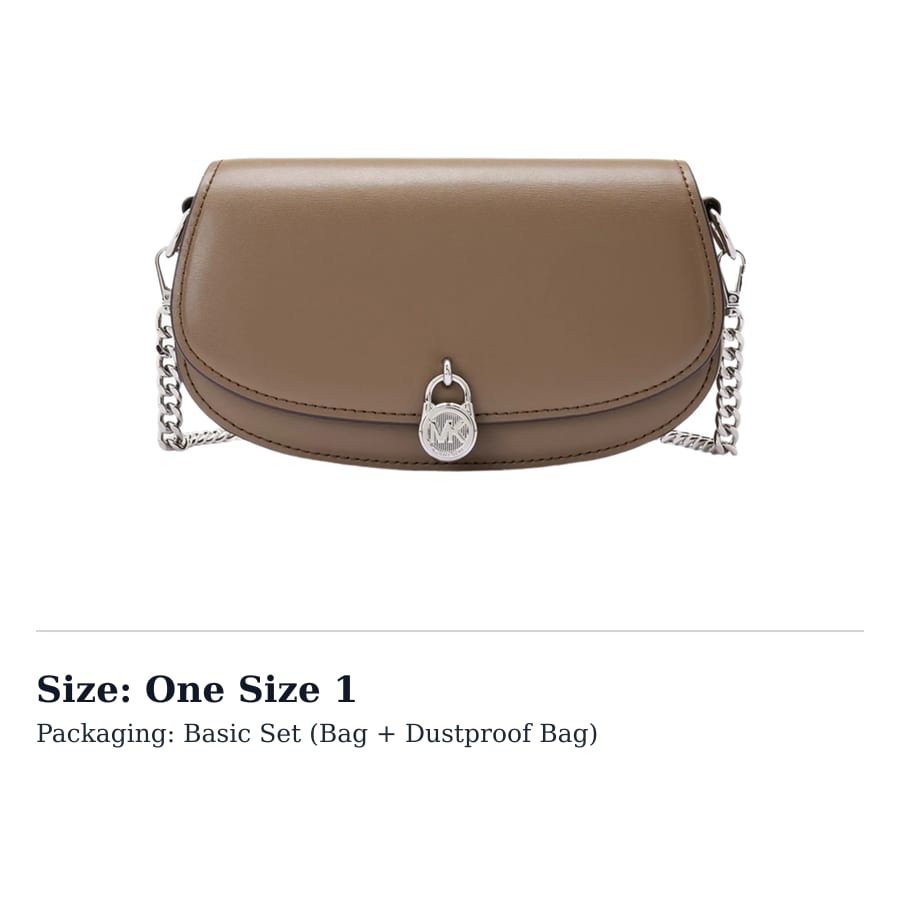 MICHAEL KORS Mila Cow Leather Saddle Bag, Shoulder Bag, Crossbody Bag Small Women's Light Taupe 35T5SIMC5L-229