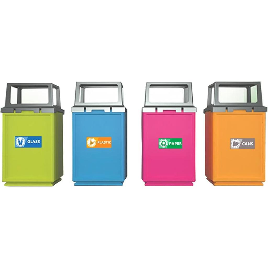 Top label Recycle Label Decal for Trash Can,Trash Sorting Recycling Sticker Sign for Use in Home and Office,4x2 Inch,20 Pcs Per Pack