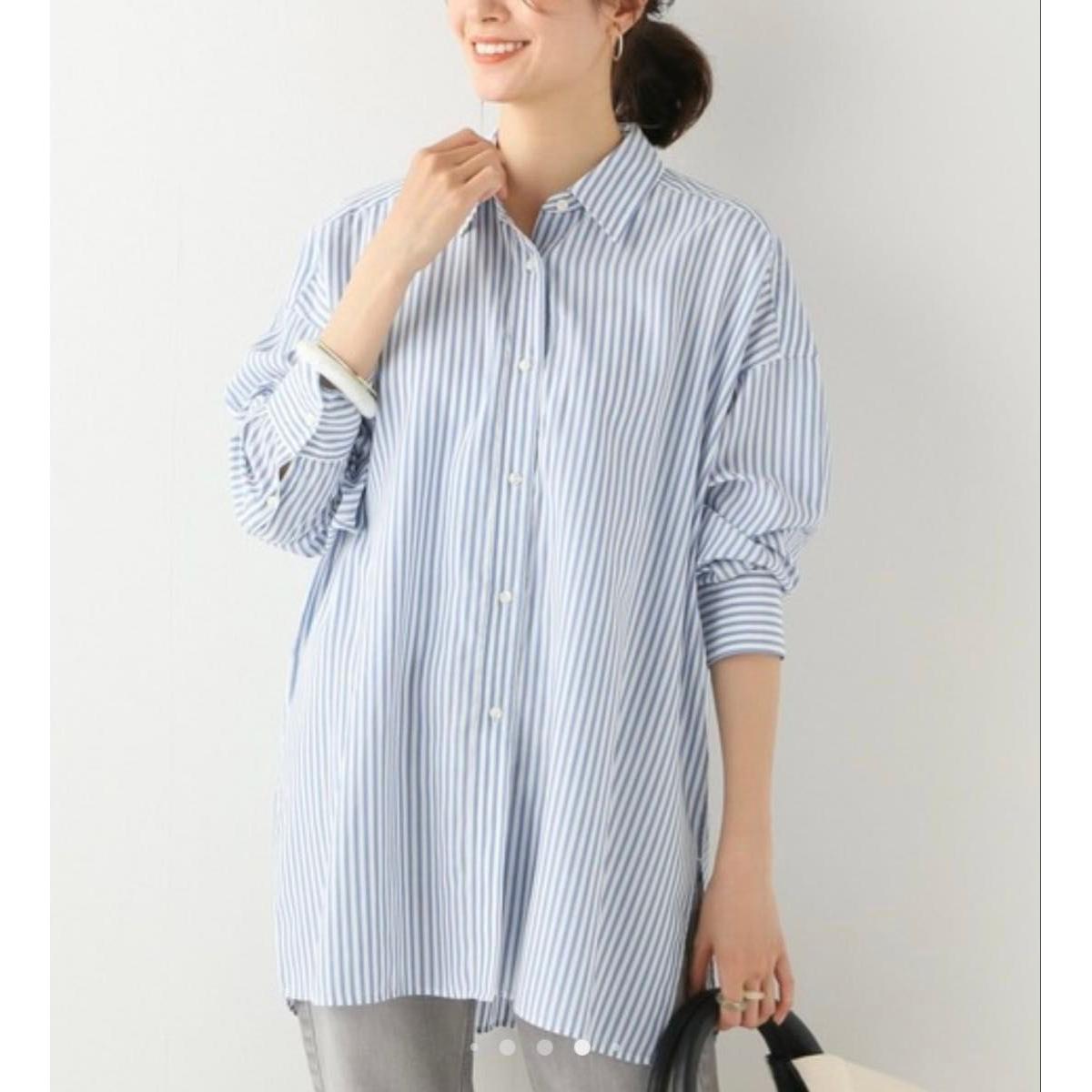 [Worn twice] IENA SOMELOS lyocell shirt striped big shirt 38 M size