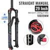 Straight Tube Bicycle Suspension Forks 29 Inch  Air Fork Rebound Adjustment Mountain Bike Fork