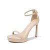 Fashion Comemore Women's High-Heeled Sandals Platform Ankle Buckle Fish Mouth Sexy Nightclub-Style Sexy Stiletto Heel Solid Sandales