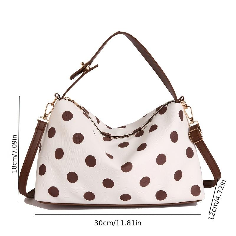 Women's Crossbody Bag, New Trendy Polka Dot Color-block Handbag, Simple Tote Bag, Sophisticated and Relaxed Handbag for Commuting.