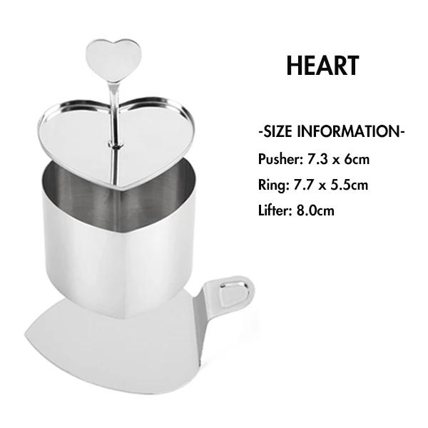 Stainless Steel Kitchen Cold Dish Shaping Mold with Pusher, Round / Heart Dessert Mousse Cake Rings Set - Cooking & Baking Tools