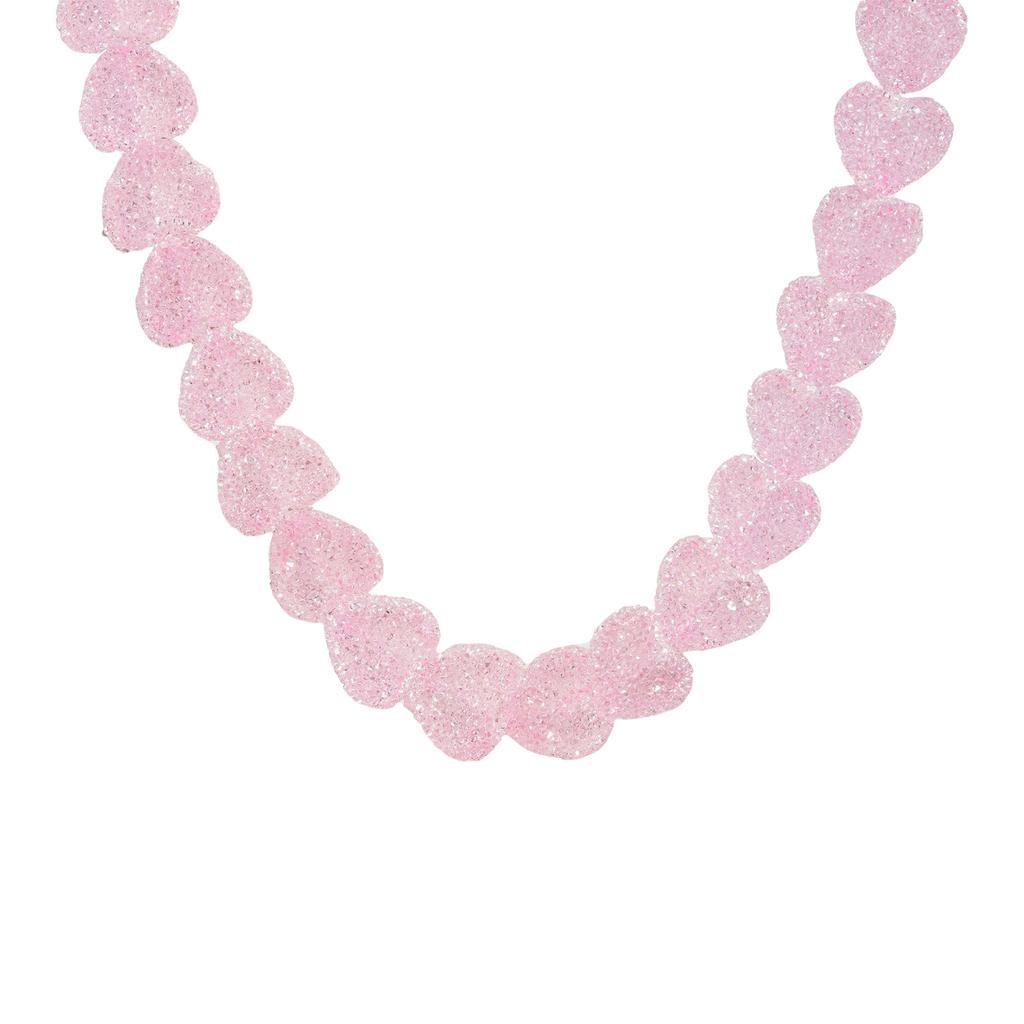 Cute Heart Shaped Resin Pendant Necklace Vibrant Colors Lightweight Comfort Adjustable Chain Accessory For Daily Wear