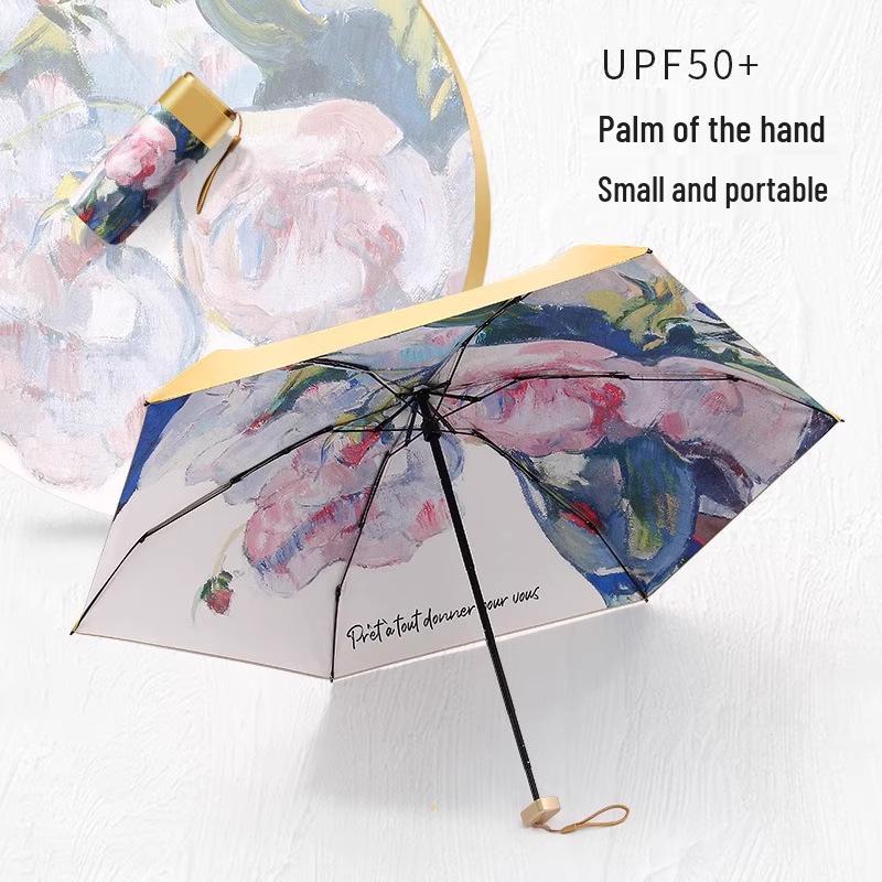 Compact Folding Sunshade Umbrella for Women - Portable UV Protection